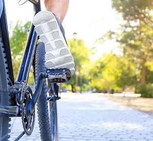 Person auf einem Fahrrad