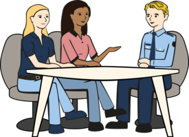 Polizei im Gespräch mit Bürgern