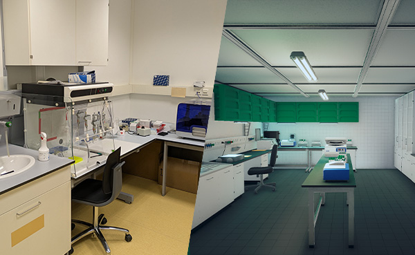 Gegenüberstellung von DNA-Analyse im Spiel und in der echten forensischen Praxis