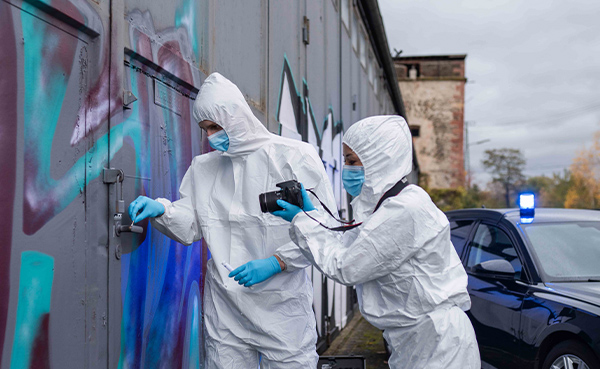 Tatortarbeit und forensische Fotografie im Spiel Forensics Crime Scene Detective