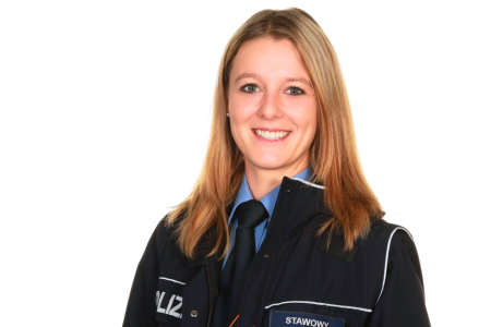 Polizistin in Uniform.