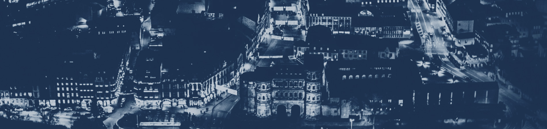 Trier von oben bei Nacht