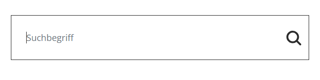 Suchfeld im Menü der Website
